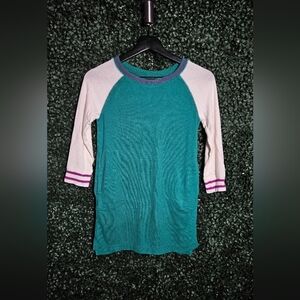 Old Navy Teal and Cream Kids Raglan Dress